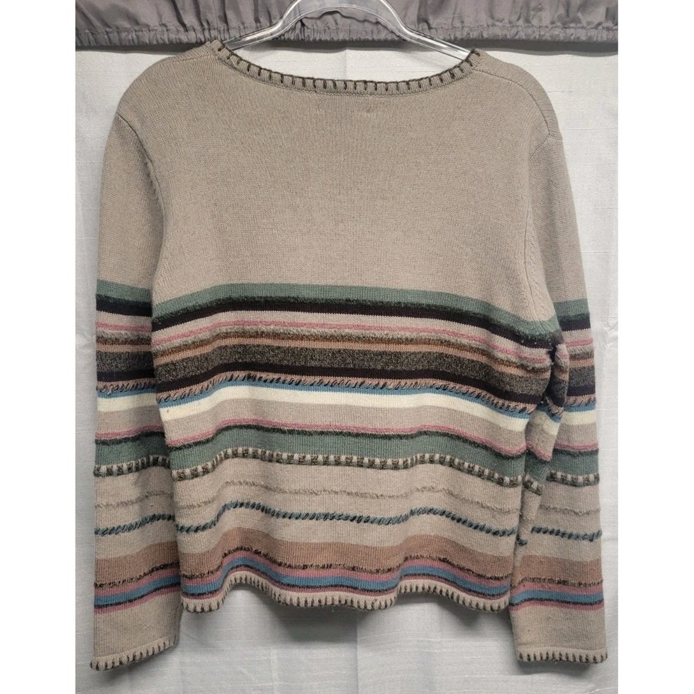 Vintage Charter Club Womans Striped Wool Cotton Long Sleeve Sweater Gilmore Girl - Picture 2 of 8